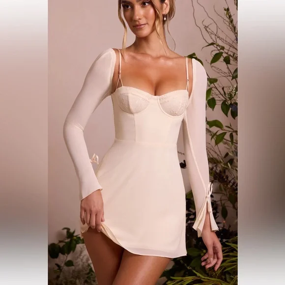 chinese dress ladies Ivory Lace Mini Dress main image 0